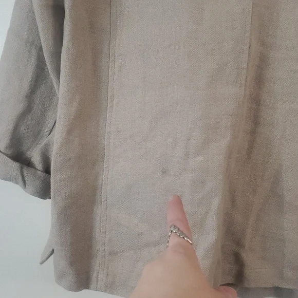 Eileen Fisher Linen Jacket Size Medium Neutral Coastal - Picture 11 of 16